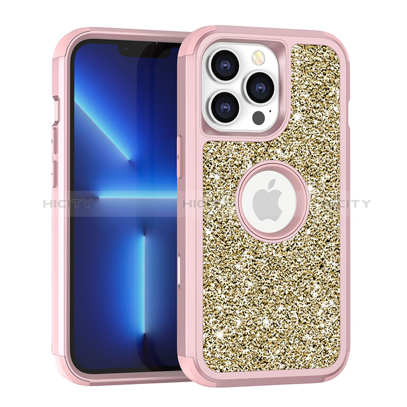 Coque Silicone et Plastique Housse Etui Protection Integrale 360 Degres Bling-Bling YJ1 pour Apple iPhone 13 Pro Max Plus