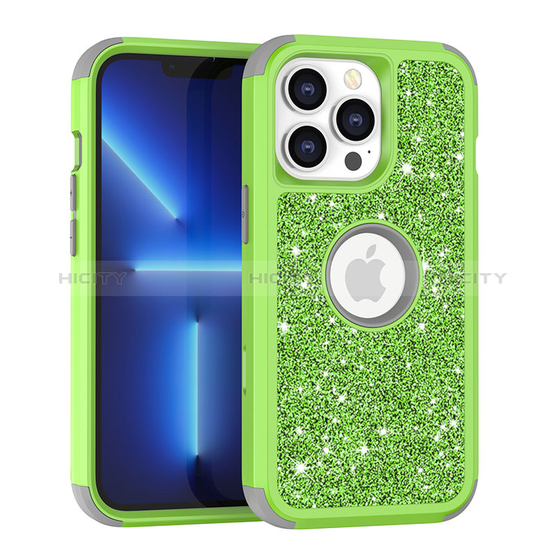 Coque Silicone et Plastique Housse Etui Protection Integrale 360 Degres Bling-Bling YJ1 pour Apple iPhone 13 Pro Max Plus