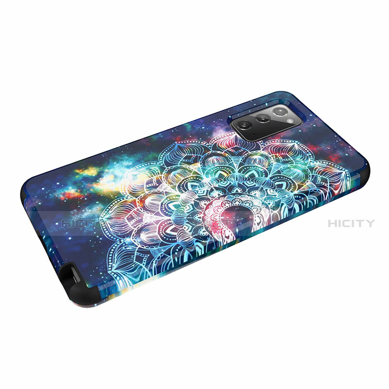 Coque Silicone Fleurs Souple Couleur Unie A01 pour Samsung Galaxy Note 20 5G Bleu Plus