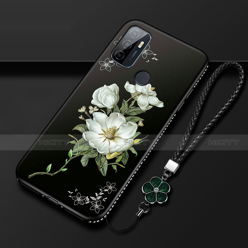 Coque Silicone Fleurs Souple Couleur Unie Etui Housse A01 pour Oppo A32 Plus