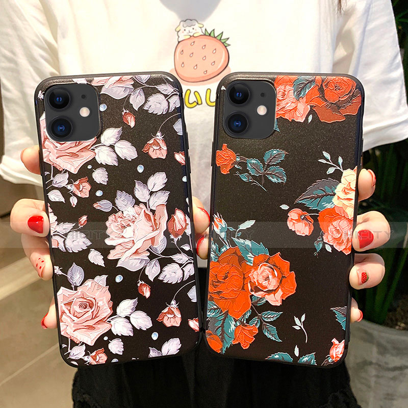 Coque Silicone Fleurs Souple Couleur Unie Etui Housse H02 pour Apple iPhone 11 Plus