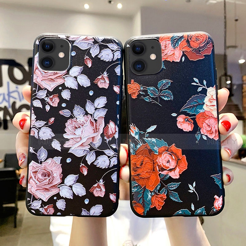 Coque Silicone Fleurs Souple Couleur Unie Etui Housse H02 pour Apple iPhone 11 Plus