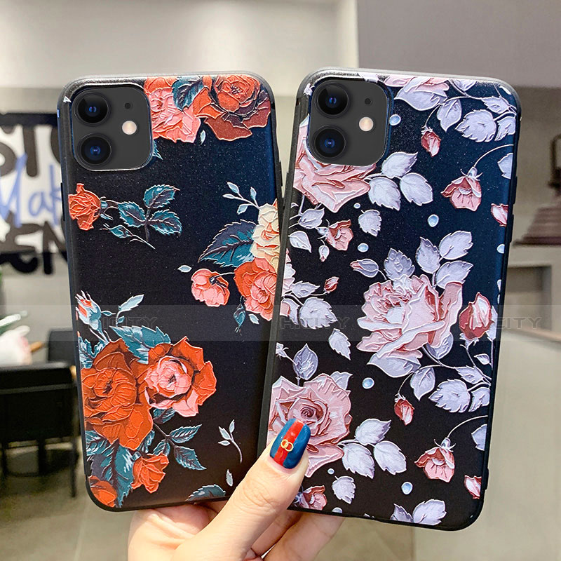 Coque Silicone Fleurs Souple Couleur Unie Etui Housse H02 pour Apple iPhone 11 Plus