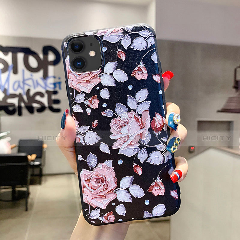 Coque Silicone Fleurs Souple Couleur Unie Etui Housse H02 pour Apple iPhone 11 Plus