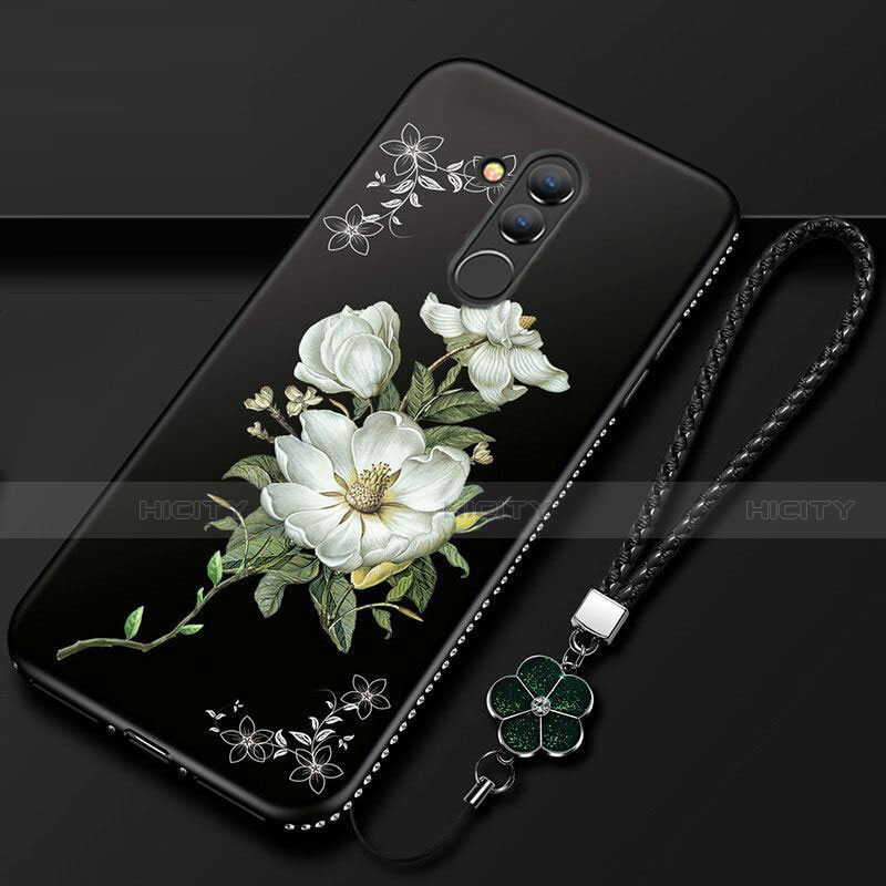 Coque Silicone Fleurs Souple Couleur Unie Etui Housse H02 pour Huawei Mate 20 Lite Blanc Plus