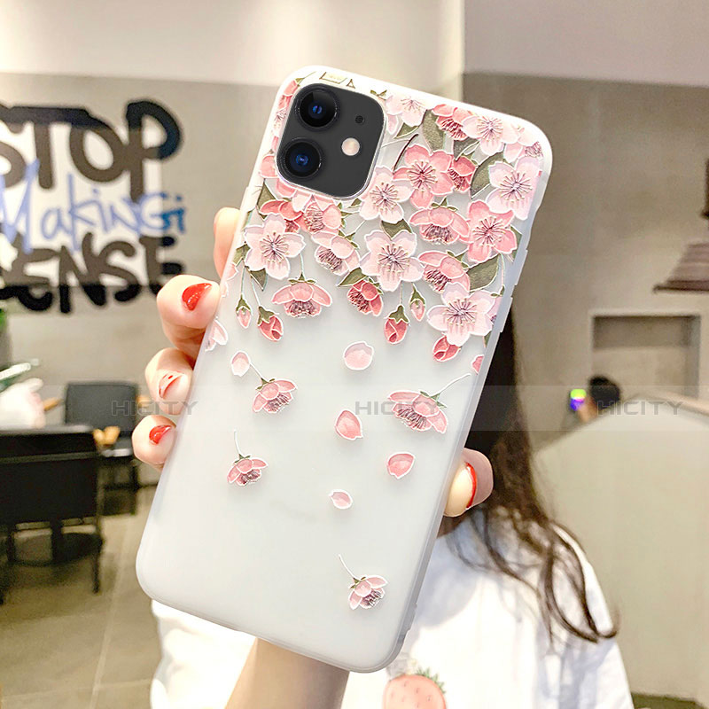 Coque Silicone Fleurs Souple Couleur Unie Etui Housse H03 pour Apple iPhone 11 Plus