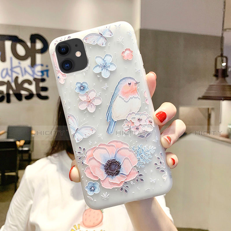 Coque Silicone Fleurs Souple Couleur Unie Etui Housse H03 pour Apple iPhone 11 Plus