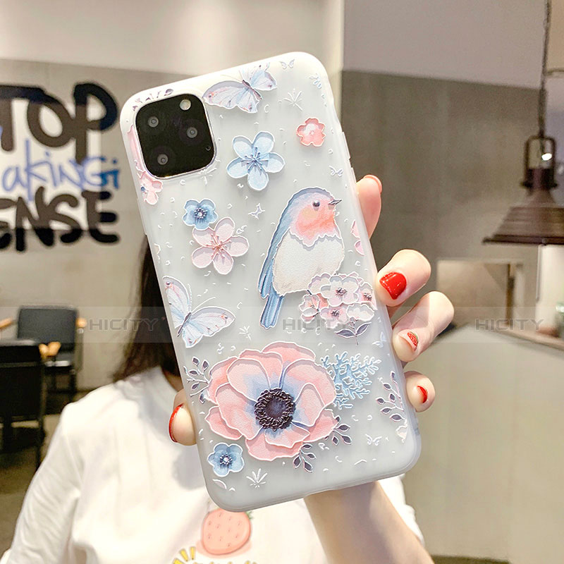 Coque Silicone Fleurs Souple Couleur Unie Etui Housse H03 pour Apple iPhone 11 Pro Plus