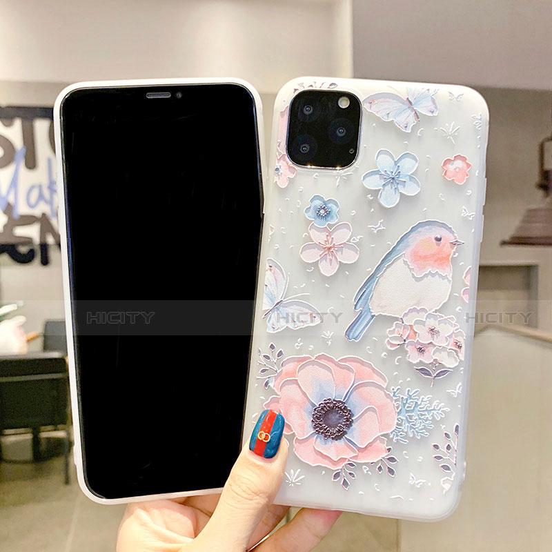 Coque Silicone Fleurs Souple Couleur Unie Etui Housse H03 pour Apple iPhone 11 Pro Plus