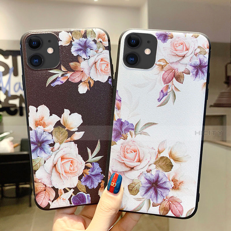 Coque Silicone Fleurs Souple Couleur Unie Etui Housse H04 pour Apple iPhone 11 Plus