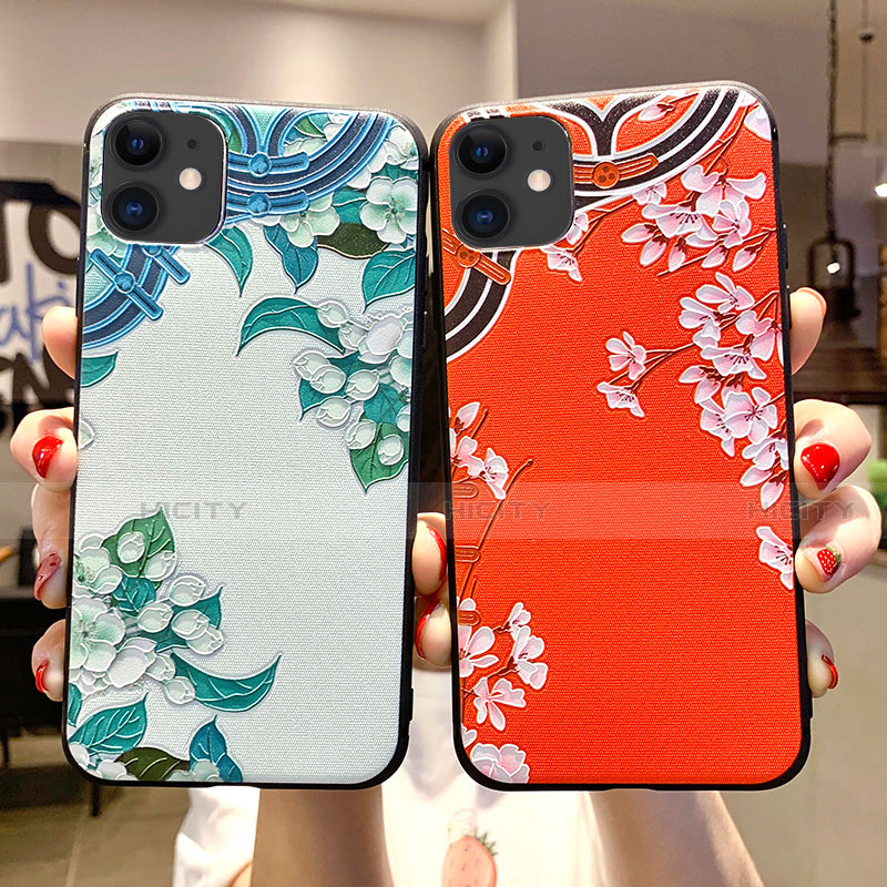 Coque Silicone Fleurs Souple Couleur Unie Etui Housse H05 pour Apple iPhone 11 Plus