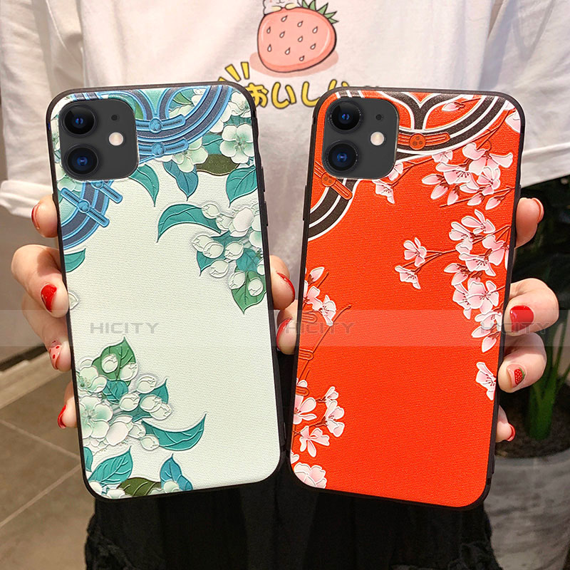 Coque Silicone Fleurs Souple Couleur Unie Etui Housse H05 pour Apple iPhone 11 Plus