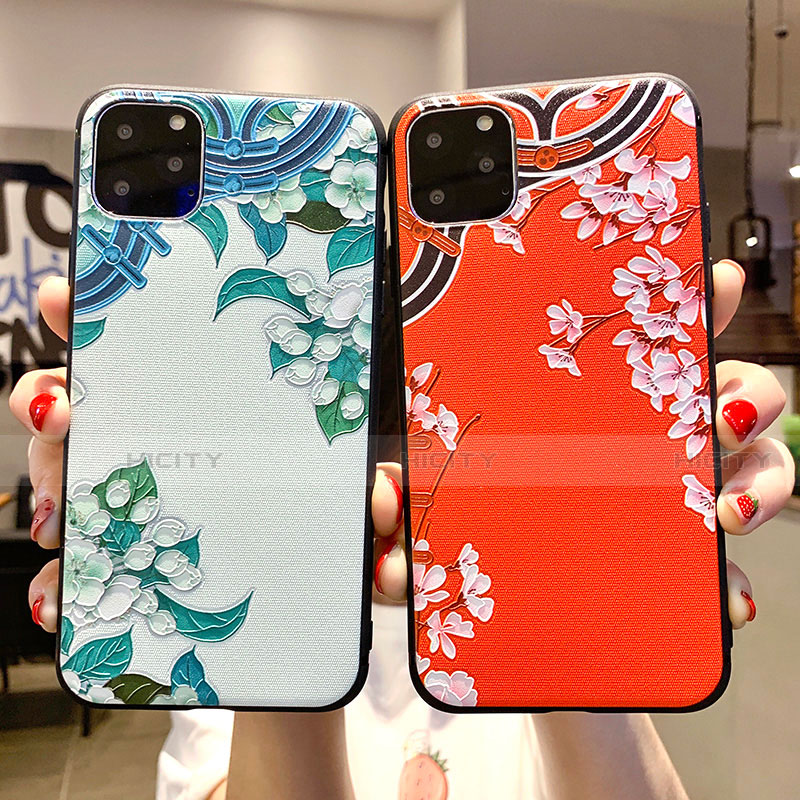 Coque Silicone Fleurs Souple Couleur Unie Etui Housse H05 pour Apple iPhone 11 Pro Max Plus