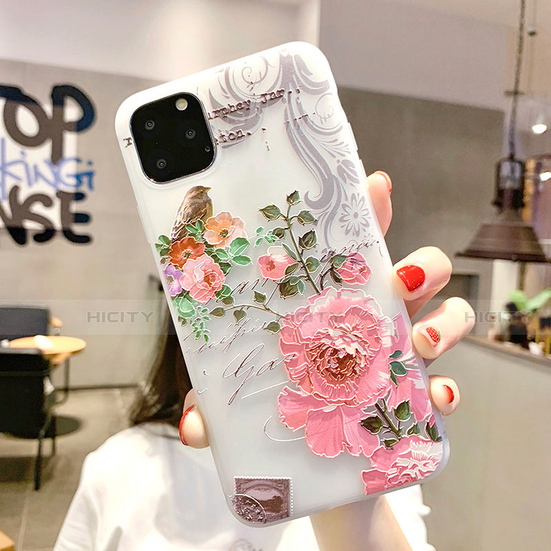 Coque Silicone Fleurs Souple Couleur Unie Etui Housse H06 pour Apple iPhone 11 Pro Max Plus