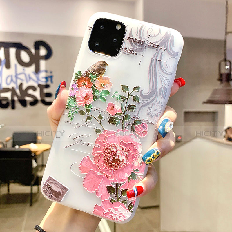 Coque Silicone Fleurs Souple Couleur Unie Etui Housse H06 pour Apple iPhone 11 Pro Plus