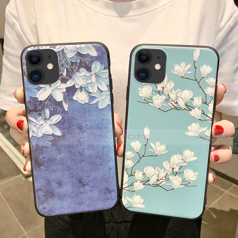 Coque Silicone Fleurs Souple Couleur Unie Etui Housse H07 pour Apple iPhone 11 Plus