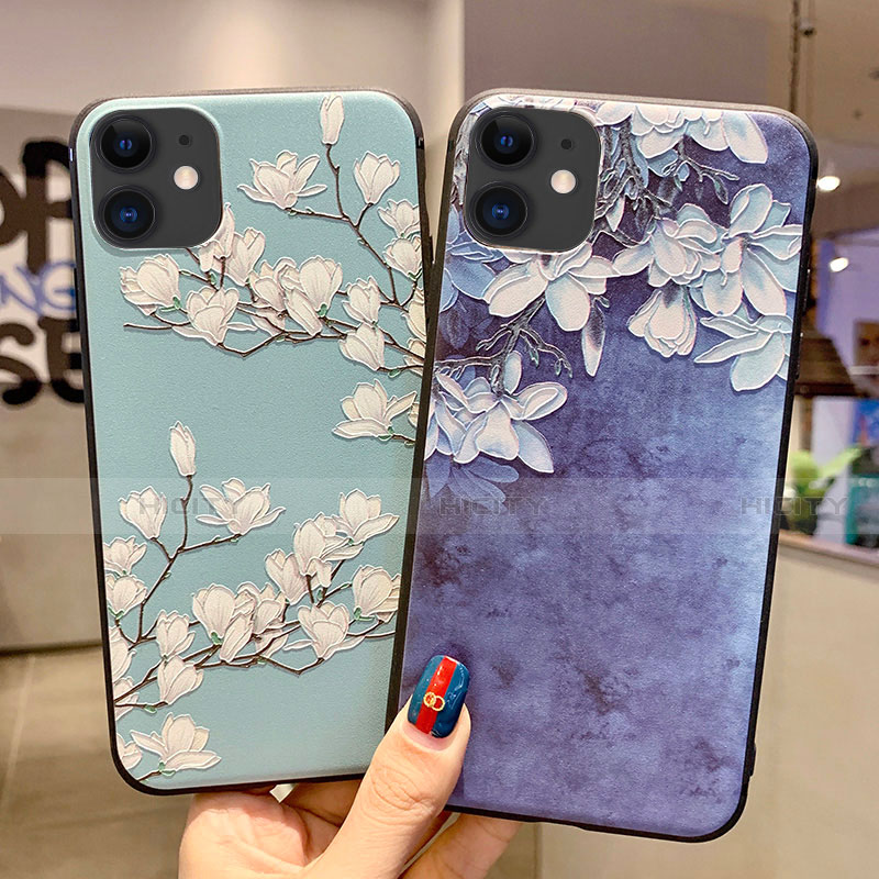 Coque Silicone Fleurs Souple Couleur Unie Etui Housse H07 pour Apple iPhone 11 Plus