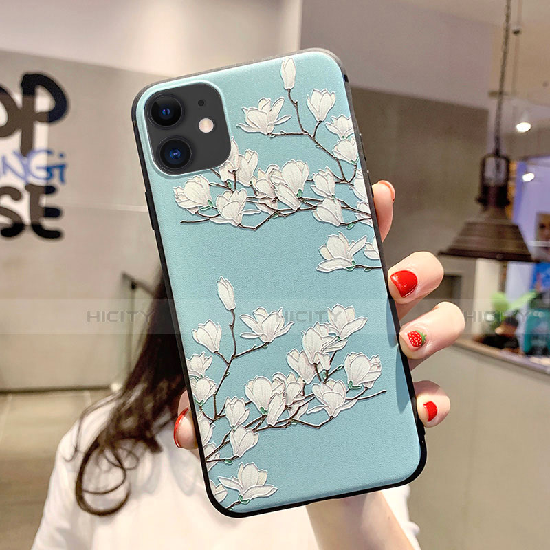 Coque Silicone Fleurs Souple Couleur Unie Etui Housse H07 pour Apple iPhone 11 Plus