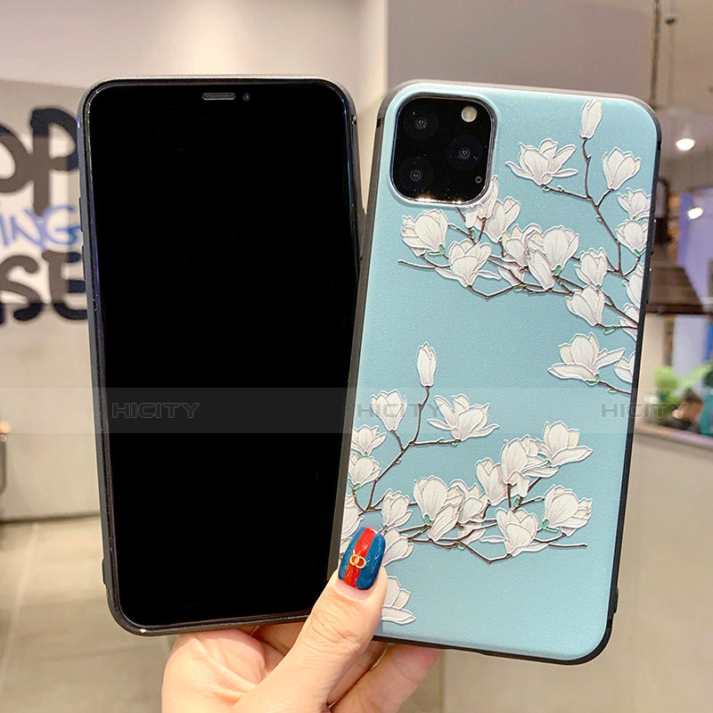 Coque Silicone Fleurs Souple Couleur Unie Etui Housse H07 pour Apple iPhone 11 Pro Max Plus