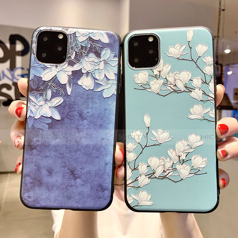 Coque Silicone Fleurs Souple Couleur Unie Etui Housse H07 pour Apple iPhone 11 Pro Plus