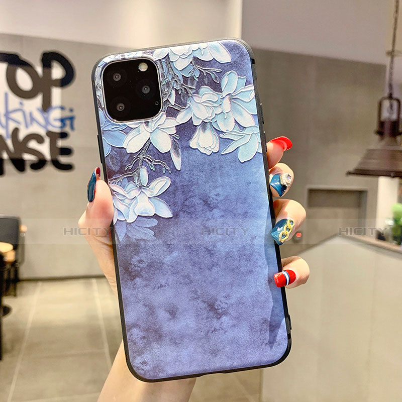 Coque Silicone Fleurs Souple Couleur Unie Etui Housse H07 pour Apple iPhone 11 Pro Plus