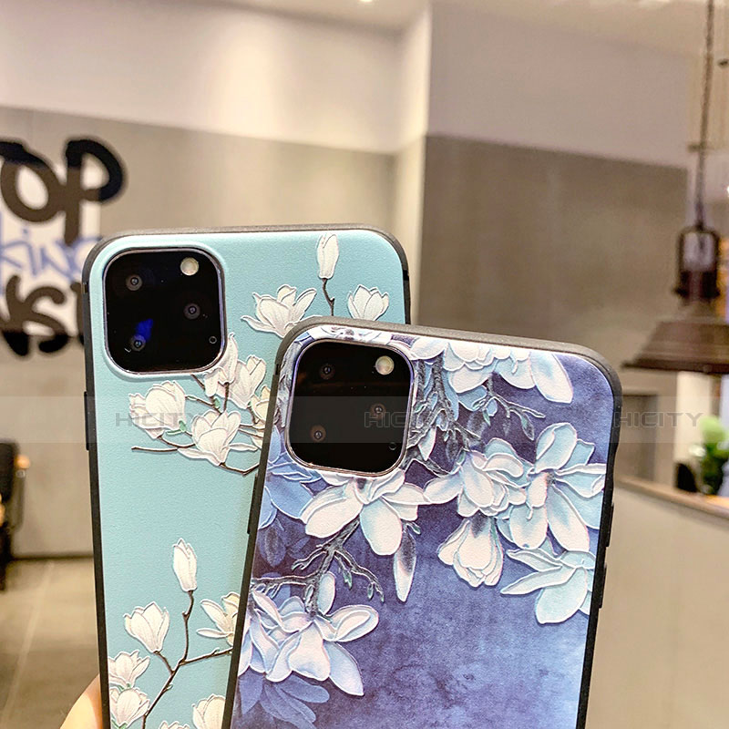 Coque Silicone Fleurs Souple Couleur Unie Etui Housse H07 pour Apple iPhone 11 Pro Plus