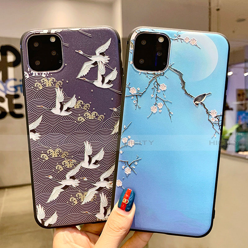 Coque Silicone Fleurs Souple Couleur Unie Etui Housse H08 pour Apple iPhone 11 Pro Max Plus