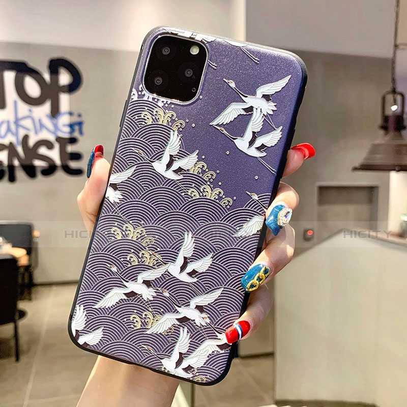 Coque Silicone Fleurs Souple Couleur Unie Etui Housse H08 pour Apple iPhone 11 Pro Max Plus