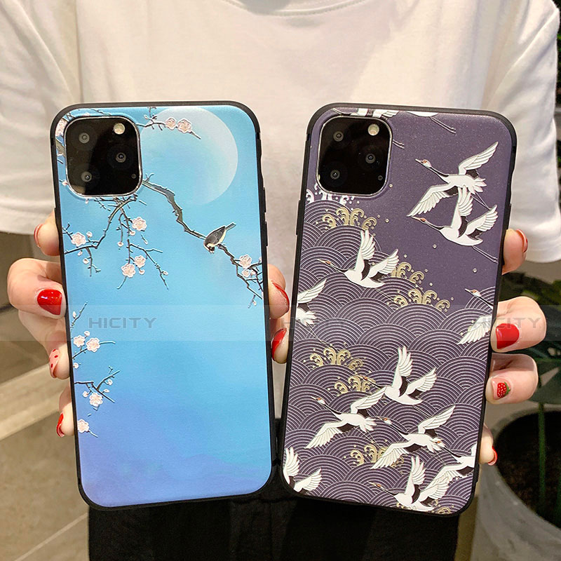 Coque Silicone Fleurs Souple Couleur Unie Etui Housse H08 pour Apple iPhone 11 Pro Max Plus