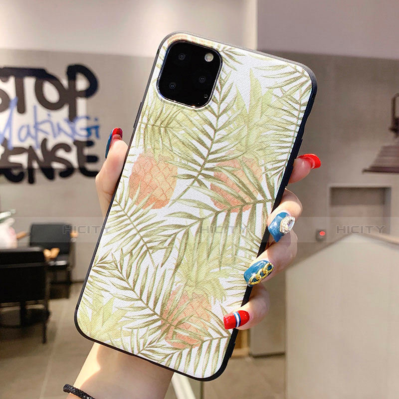 Coque Silicone Fleurs Souple Couleur Unie Etui Housse H09 pour Apple iPhone 11 Pro Max Or Plus