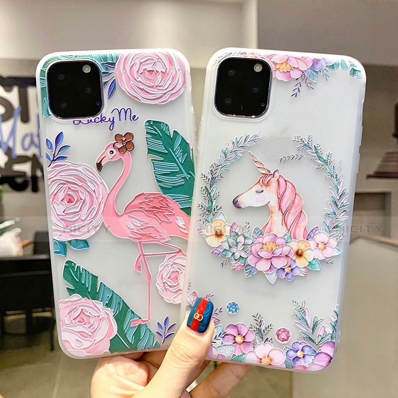 Coque Silicone Fleurs Souple Couleur Unie Etui Housse H10 pour Apple iPhone 11 Plus