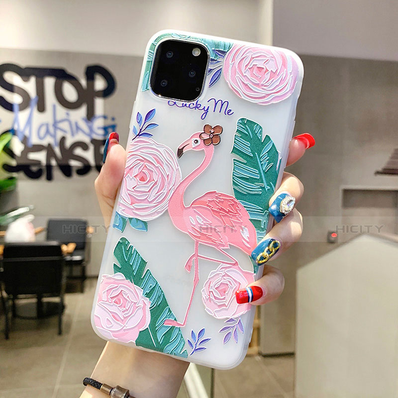 Coque Silicone Fleurs Souple Couleur Unie Etui Housse H10 pour Apple iPhone 11 Plus