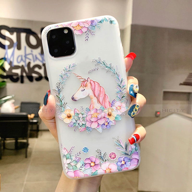 Coque Silicone Fleurs Souple Couleur Unie Etui Housse H10 pour Apple iPhone 11 Plus