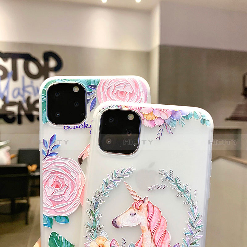 Coque Silicone Fleurs Souple Couleur Unie Etui Housse H10 pour Apple iPhone 11 Plus