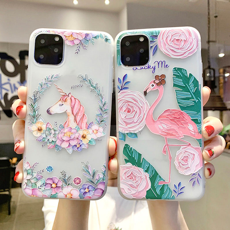 Coque Silicone Fleurs Souple Couleur Unie Etui Housse H10 pour Apple iPhone 11 Plus