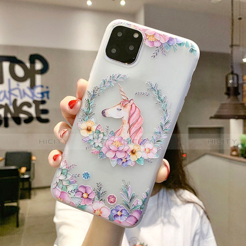 Coque Silicone Fleurs Souple Couleur Unie Etui Housse H10 pour Apple iPhone 11 Plus