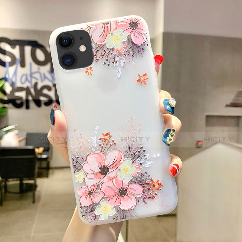 Coque Silicone Fleurs Souple Couleur Unie Etui Housse H11 pour Apple iPhone 11 Plus