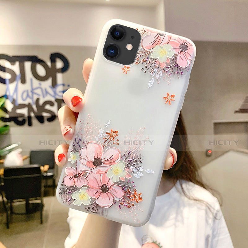 Coque Silicone Fleurs Souple Couleur Unie Etui Housse H11 pour Apple iPhone 11 Plus