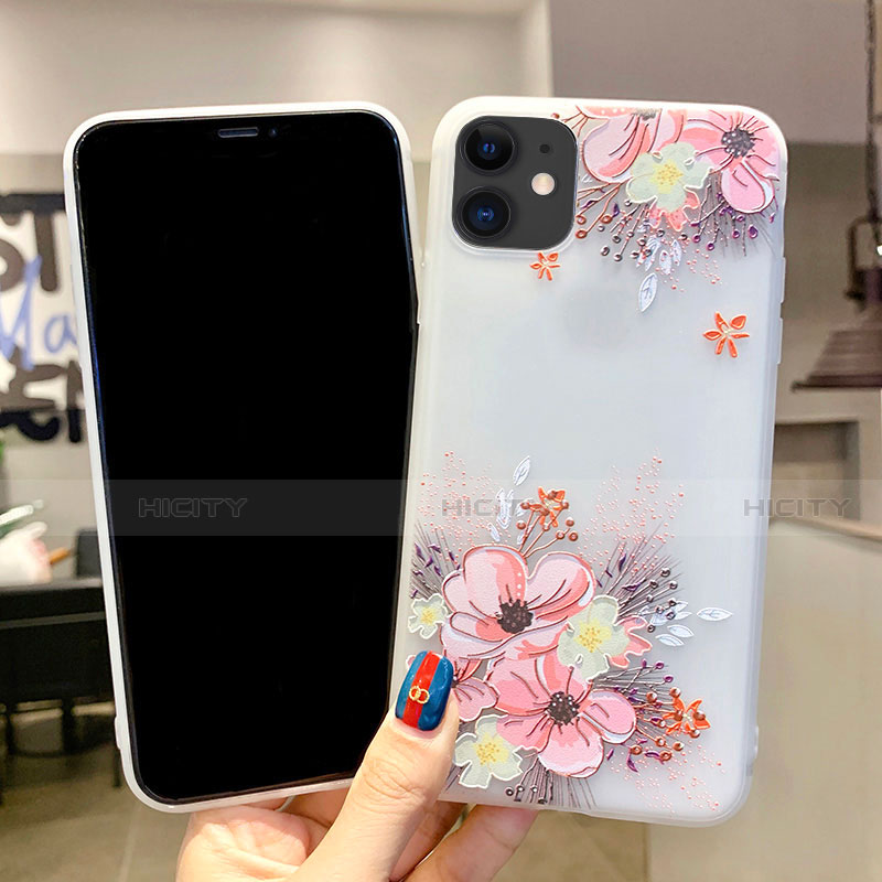 Coque Silicone Fleurs Souple Couleur Unie Etui Housse H11 pour Apple iPhone 11 Plus