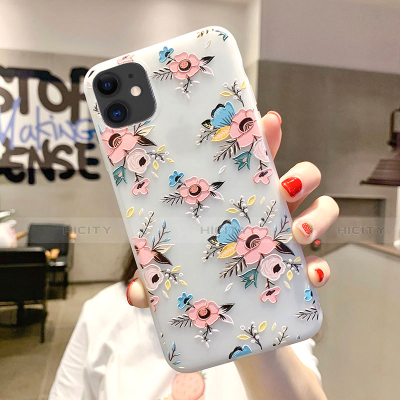 Coque Silicone Fleurs Souple Couleur Unie Etui Housse H11 pour Apple iPhone 11 Plus