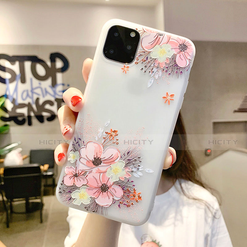 Coque Silicone Fleurs Souple Couleur Unie Etui Housse H11 pour Apple iPhone 11 Pro Plus