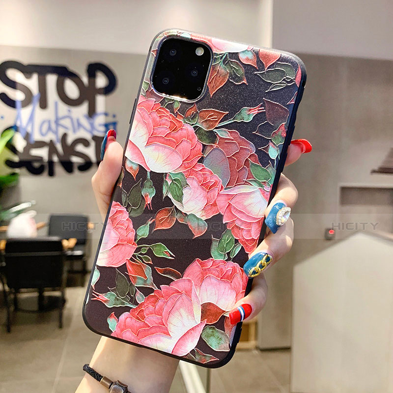 Coque Silicone Fleurs Souple Couleur Unie Etui Housse H12 pour Apple iPhone 11 Pro Max Plus