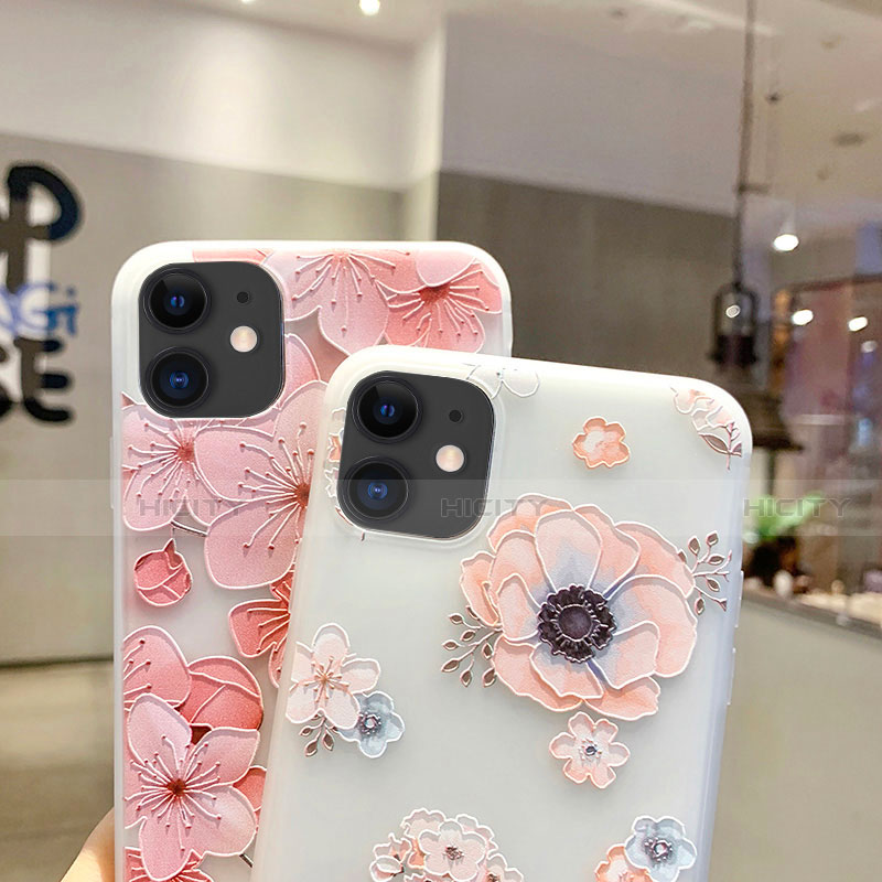 Coque Silicone Fleurs Souple Couleur Unie Etui Housse H19 pour Apple iPhone 11 Plus