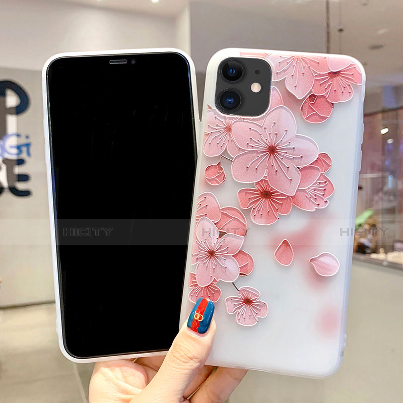 Coque Silicone Fleurs Souple Couleur Unie Etui Housse H19 pour Apple iPhone 11 Plus