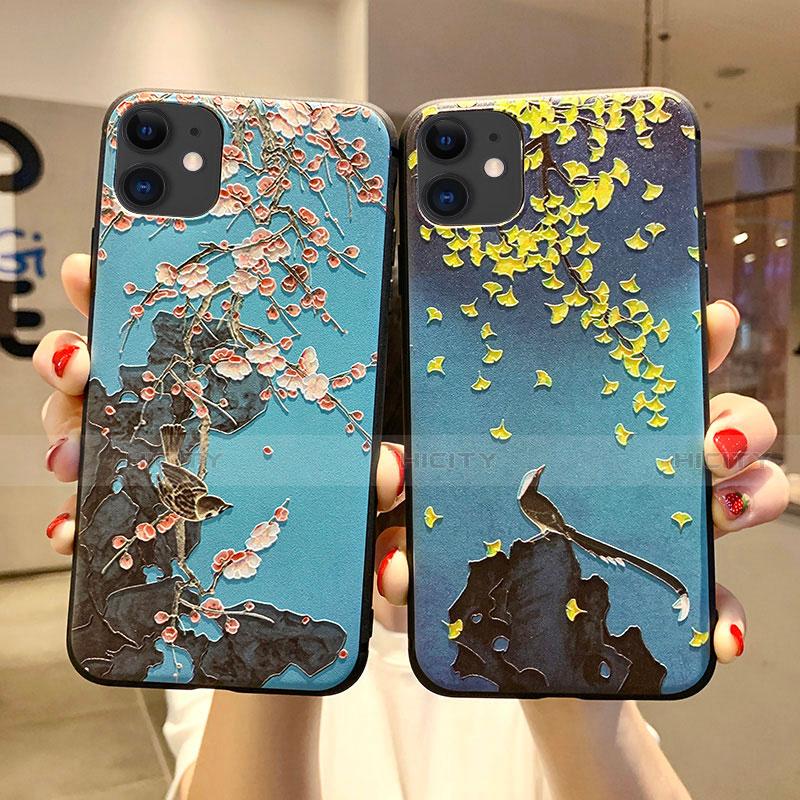 Coque Silicone Fleurs Souple Couleur Unie Etui Housse H20 pour Apple iPhone 11 Plus