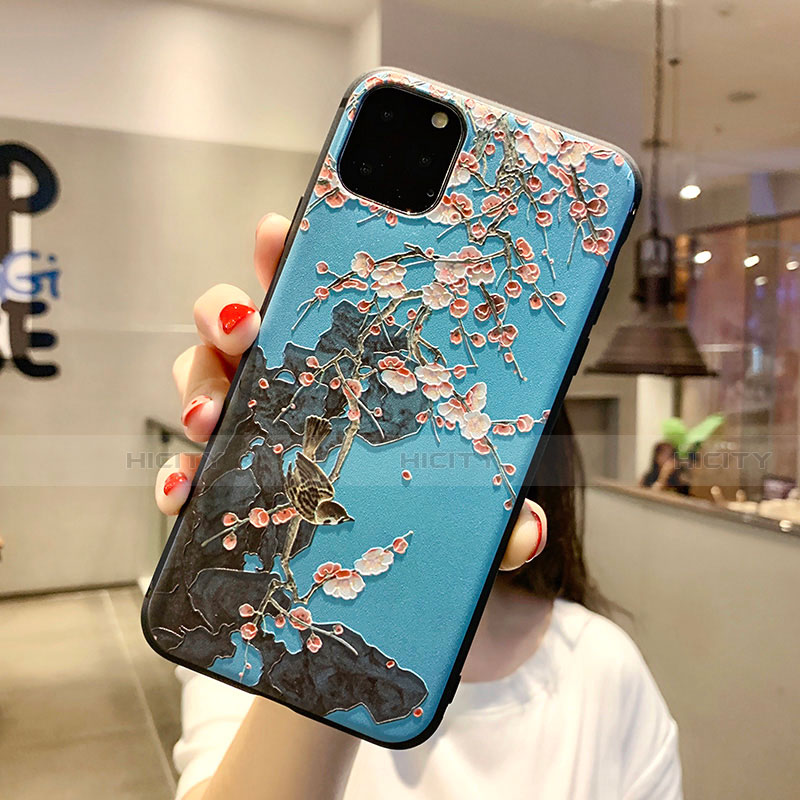 Coque Silicone Fleurs Souple Couleur Unie Etui Housse H20 pour Apple iPhone 11 Pro Plus