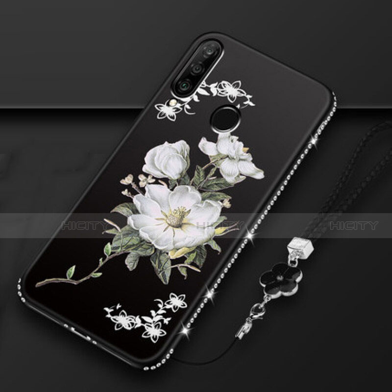 Coque Silicone Fleurs Souple Couleur Unie Etui Housse K01 pour Huawei Nova 4e Noir Plus