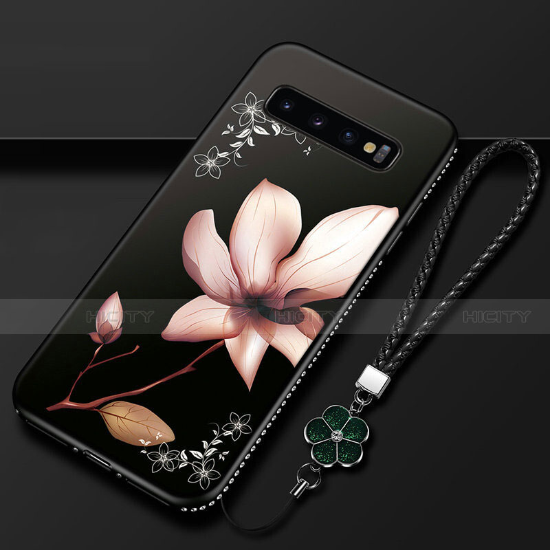 Coque Silicone Fleurs Souple Couleur Unie Etui Housse K01 pour Samsung Galaxy S10 5G Marron Plus