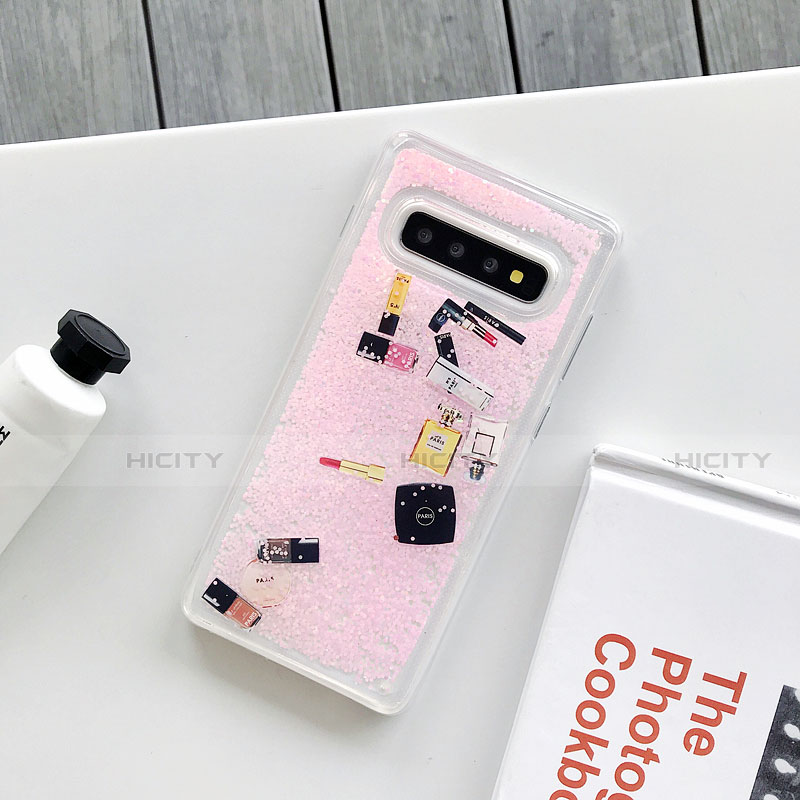 Coque Silicone Fleurs Souple Couleur Unie Etui Housse K01 pour Samsung Galaxy S10 Plus Rose Plus