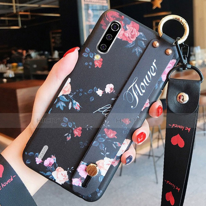 Coque Silicone Fleurs Souple Couleur Unie Etui Housse K01 pour Xiaomi Mi A3 Noir Plus